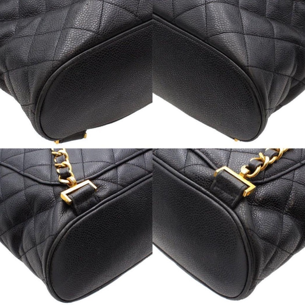 CHANEL Quilted Black Backpack with Gold Accents - Picture 4 of 5